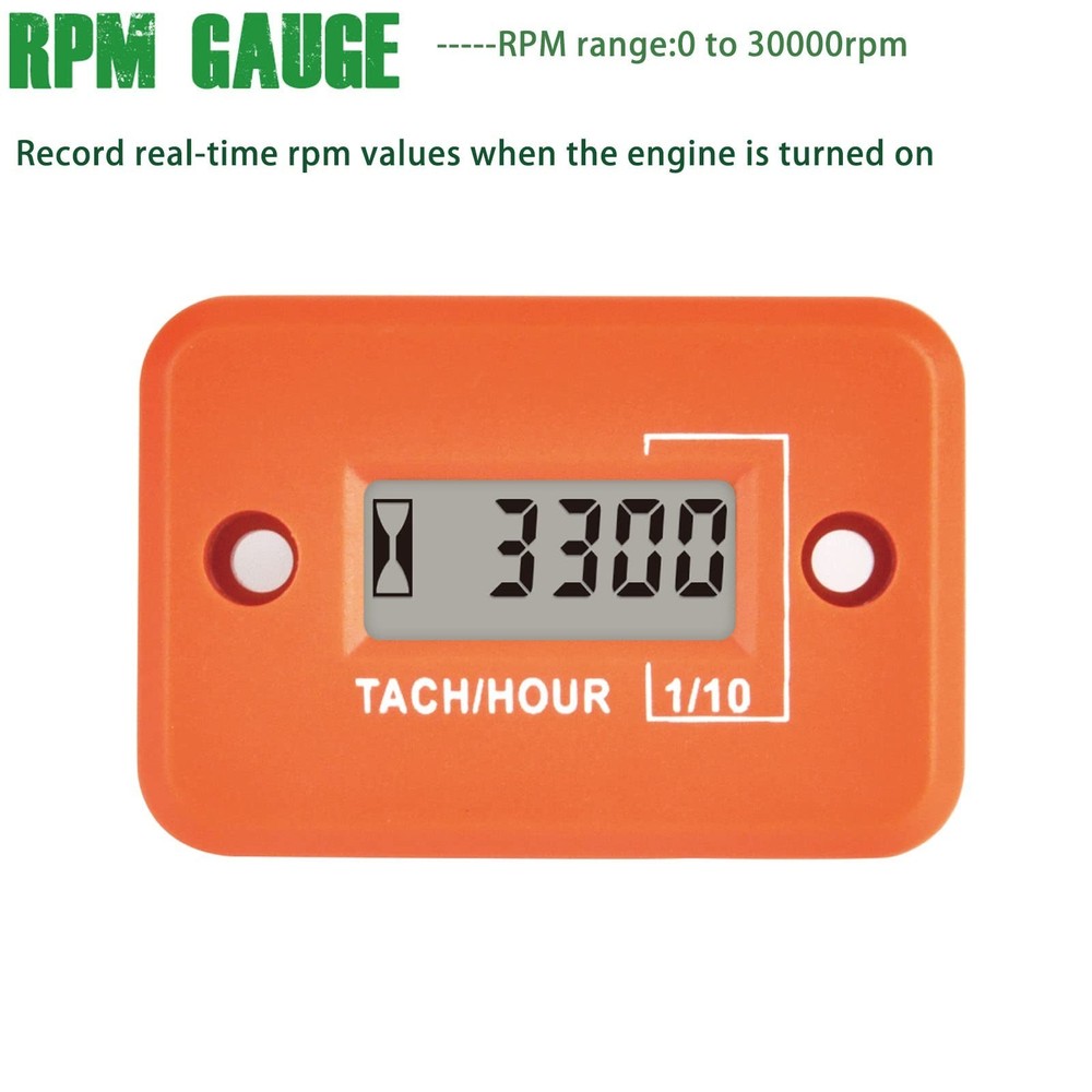 Yooreal HM012 Digital Hour Meter Tachometer, Waterproof Design for Car Engine...