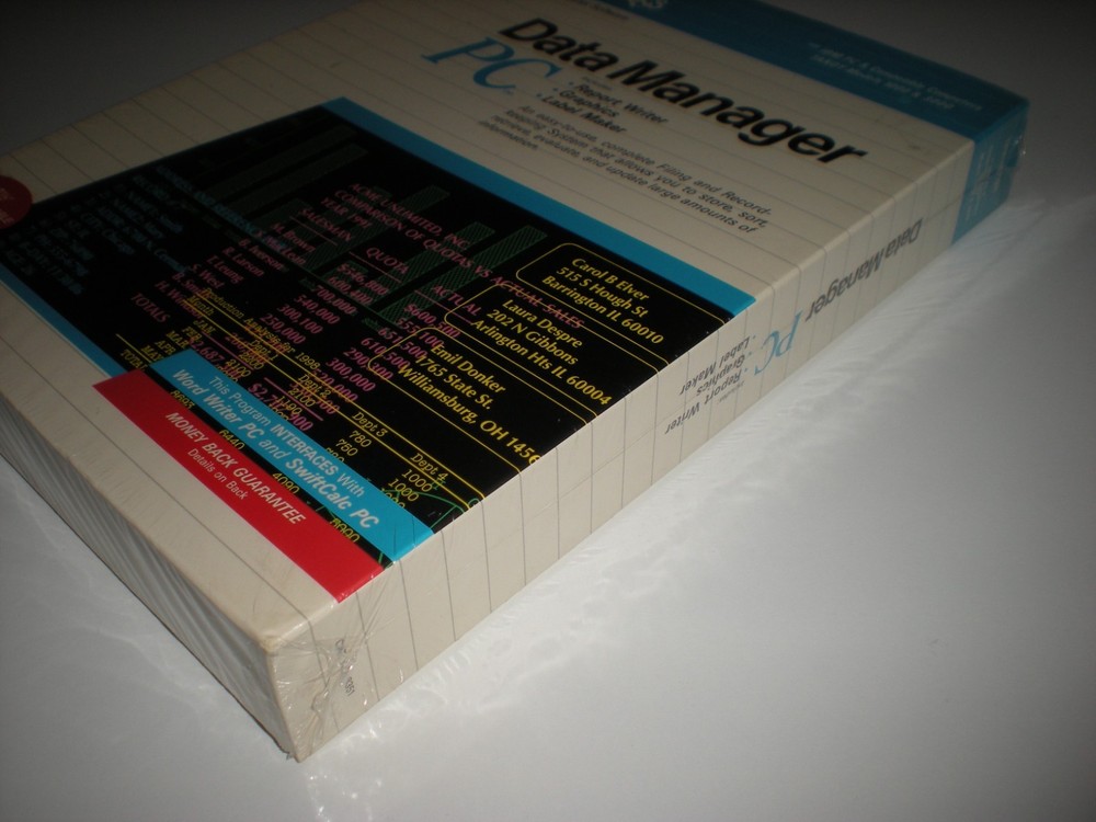 Timeworks Data Manager PC dos database new in box 5.25". Slightly water stained