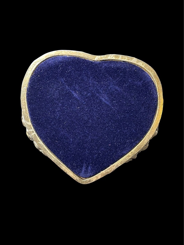 Silver Plated Heart Shaped Rose Design Ring Holder Trinket Dish
