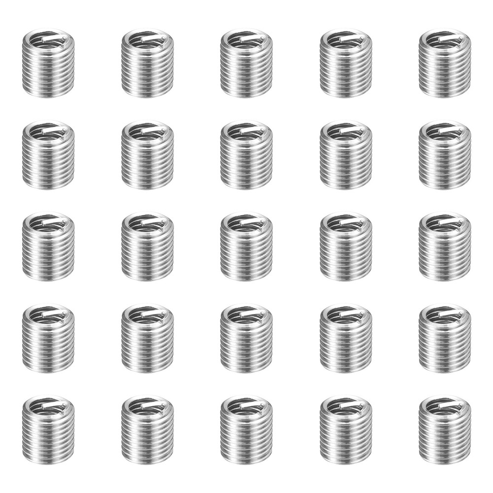 25pcs Wire Thread Inserts M6 x 1 x 2D Metric Helical Threaded Sleeve
