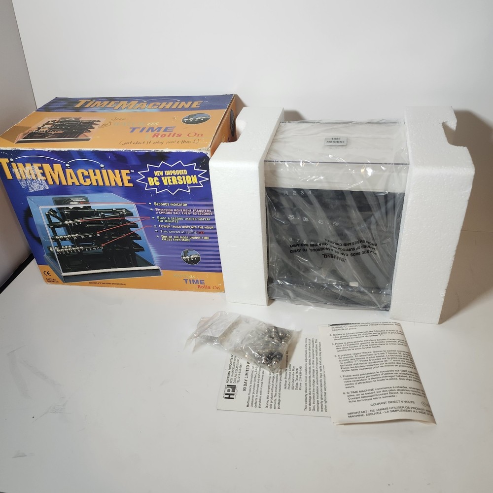 Time Machine Rolling Ball Kinetic Clock Hoffman Products DC Version New Open Box