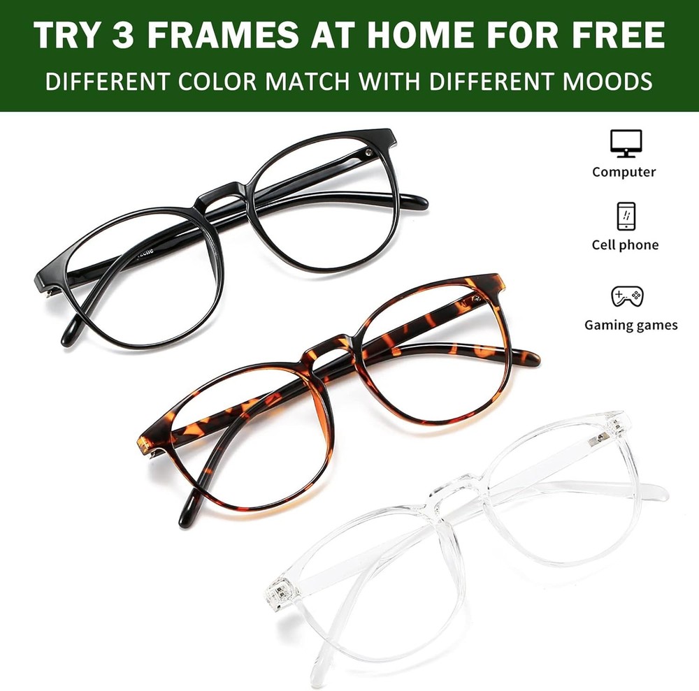 Chic Blue Light Blocking Glasses - 3 Color Variety for Gaming & Work