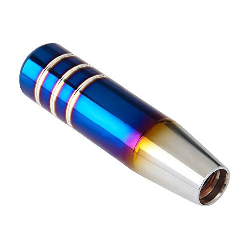 Aluminum Weighted Shift knobs, Universal Burnt Blue Long Shift knobs Silver