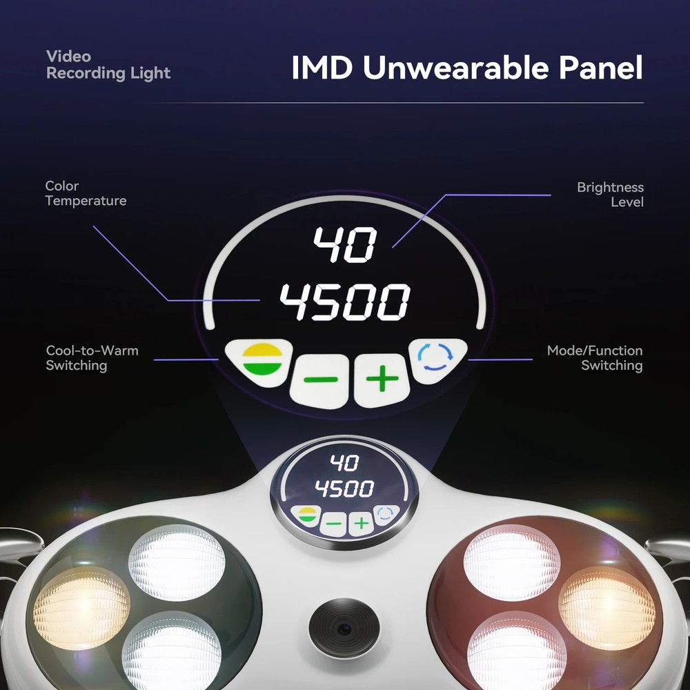 Ceiling-Mounted Dental LED Operation Light Sensor Lamp w/ Camera Video Recording