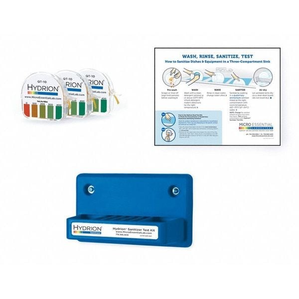 Hydrion Quatstart Quat Test Kit, Wall Mount