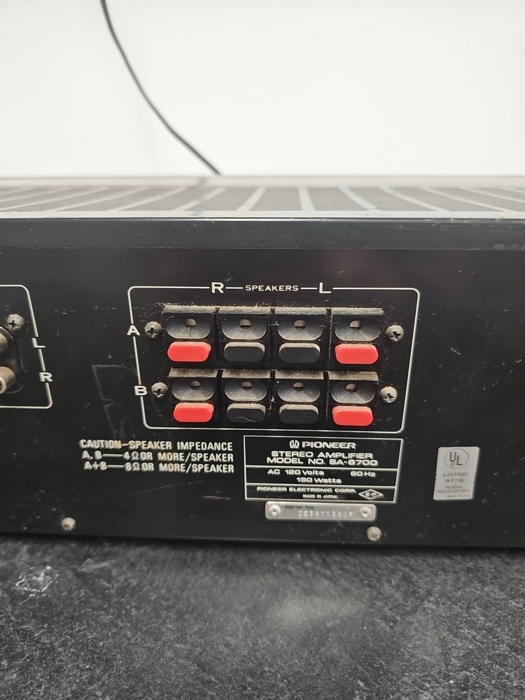 Pioneer SA-6700 Stereo Amplifier Powers Up Untested