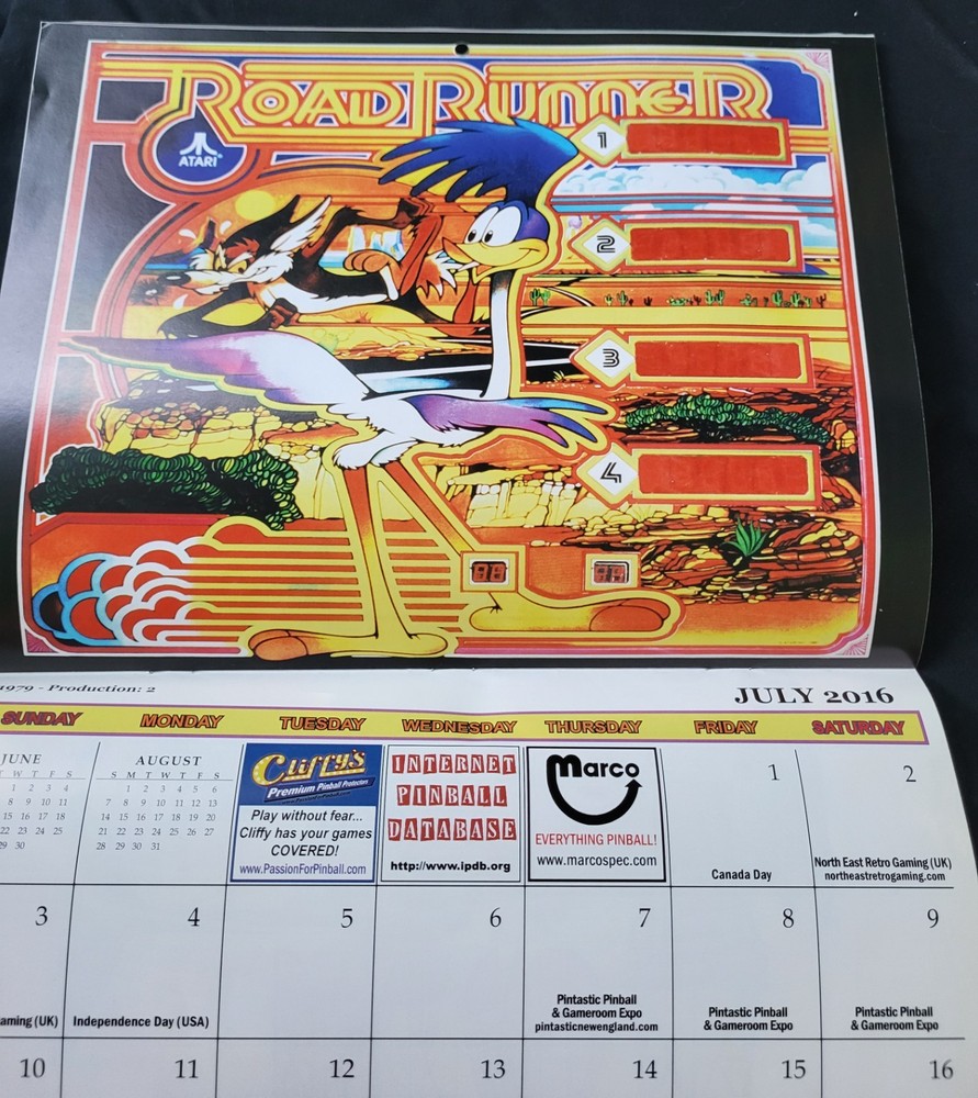 Pingame Journal Vintage 2016 Calendar, Pinball