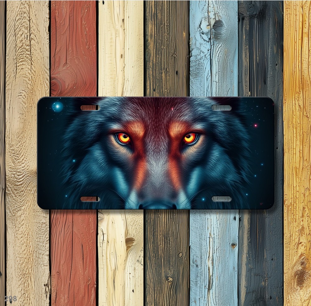 Hyperrealistic Wolf License Plate Your Text Vanity Plate Special Gift