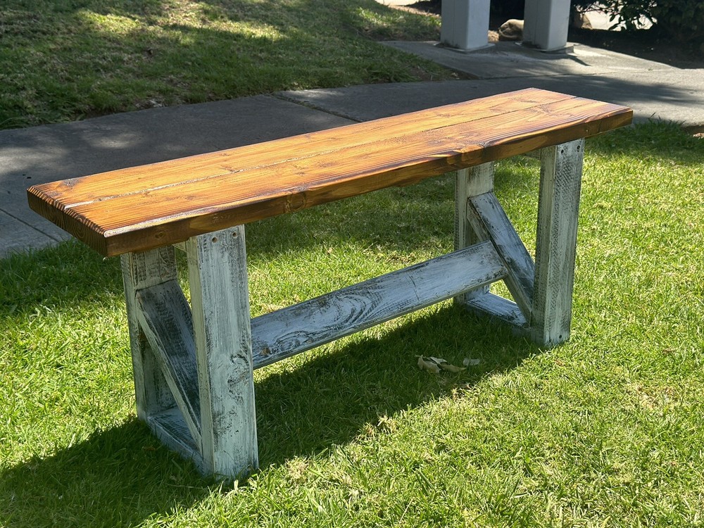 solid wood bench seat