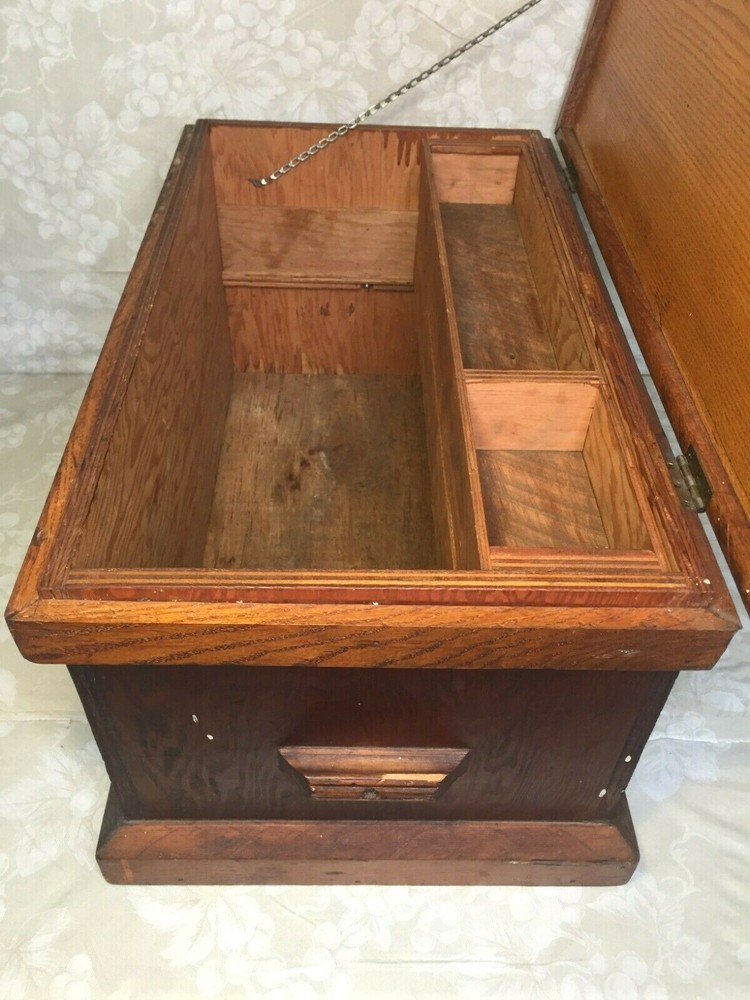Vintage Tool Chest Handmade 2 Removable Trays Hinged Lid
