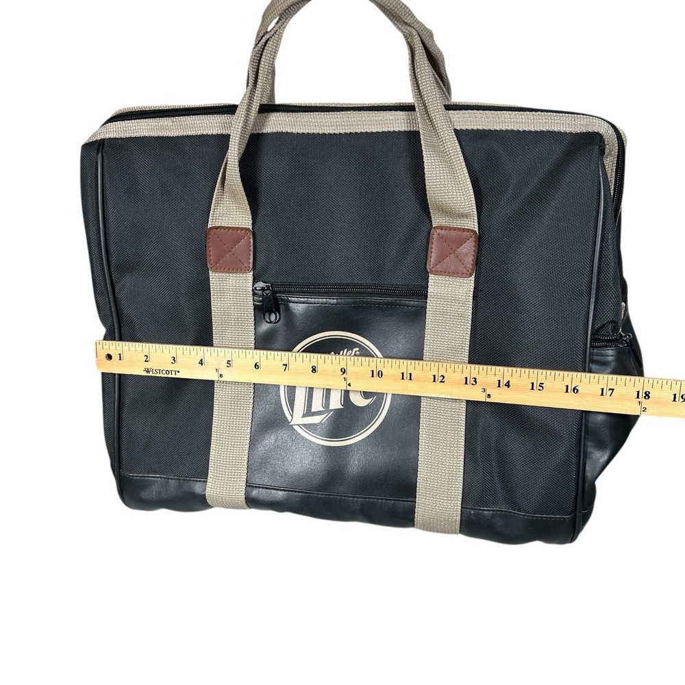 Miller Light Black Double Handle Front Logo Cooler Bag W/ Inside Liner Full Zip