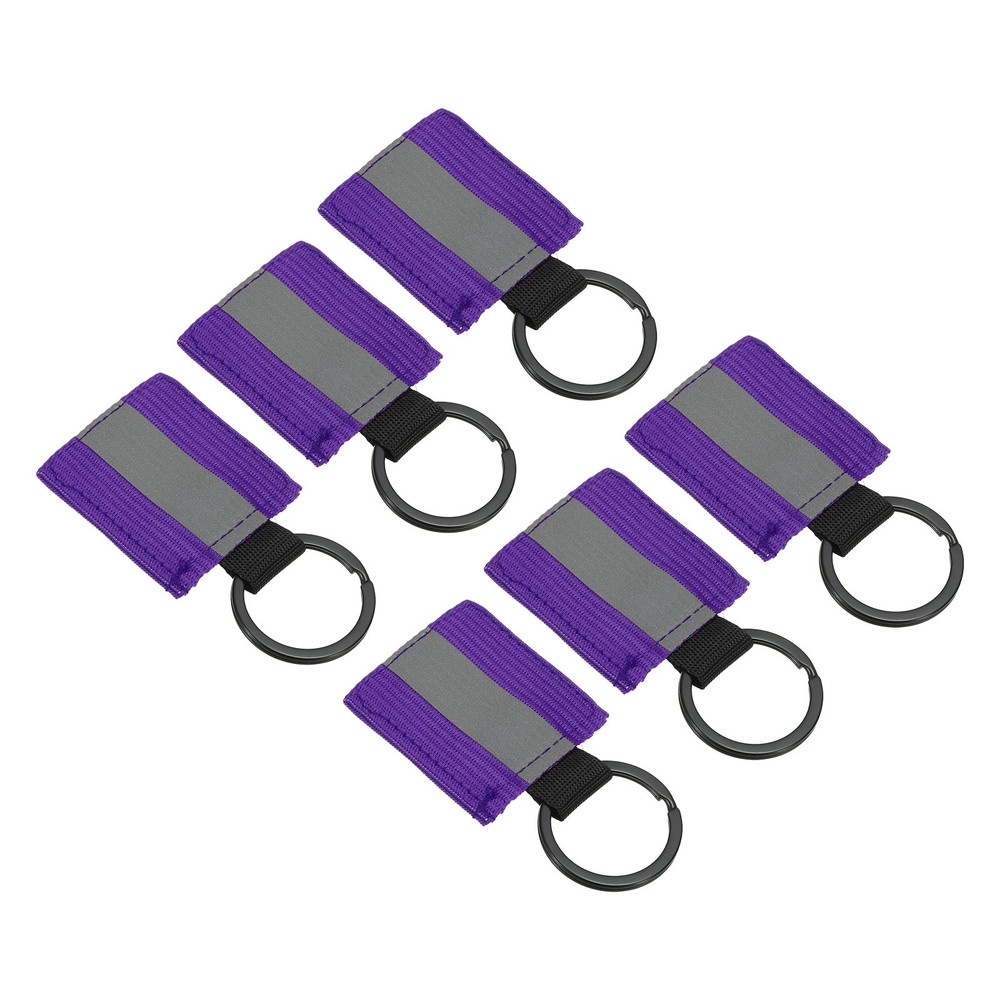 6 Pcs Reflective Keychain Tags, Reflective Zipper Pulls, Purple