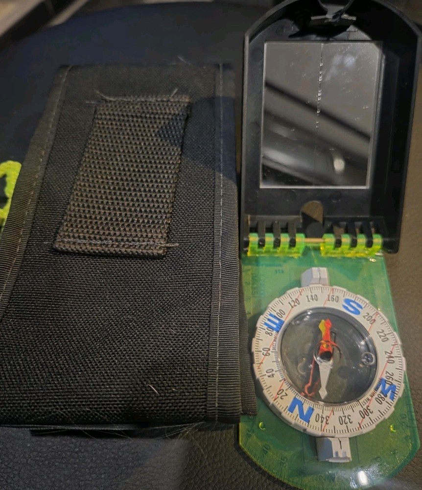 Brunton Declination Mirrored Sighting Compass With Pouch