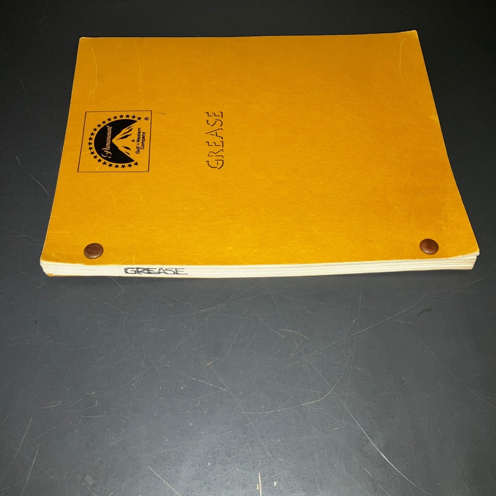 GREASE (15/12/77) 3rd Draft Script Travolta/Newton-John Paramount Prod Cvrs+COA