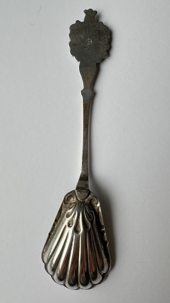 Stuttgart 800 Silver Sugar Souvenir Spoon with Enamel Shield