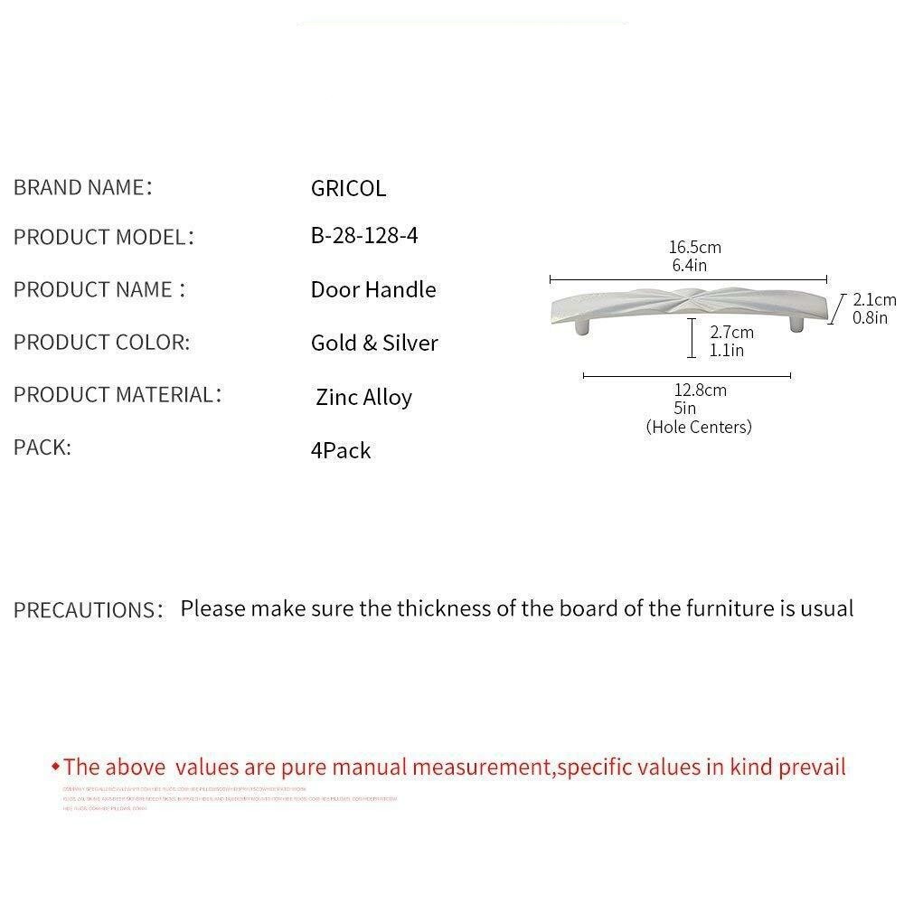 Sturdy Chic Cabinet Hardware Footed Handle Pull 5.04 inch (128mm) (Silver)