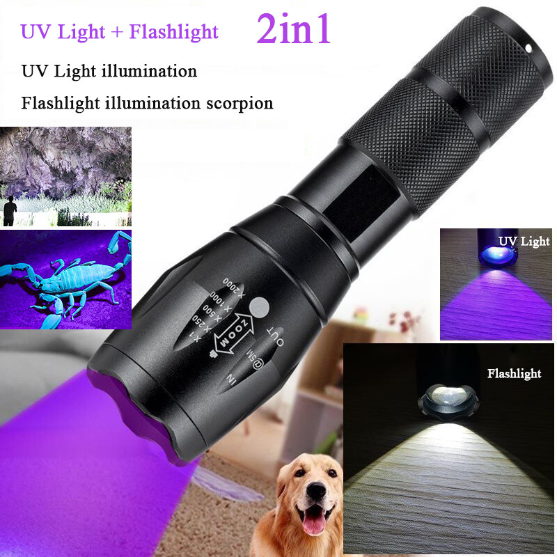 Ultra bright 250000lm ultraviolet flashlight Ultraviolet flashlight black light
