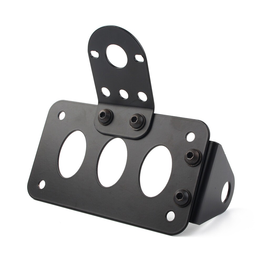 Side Mount Motor Tail Light License Plate Bracket Holder For Harley Choppers US