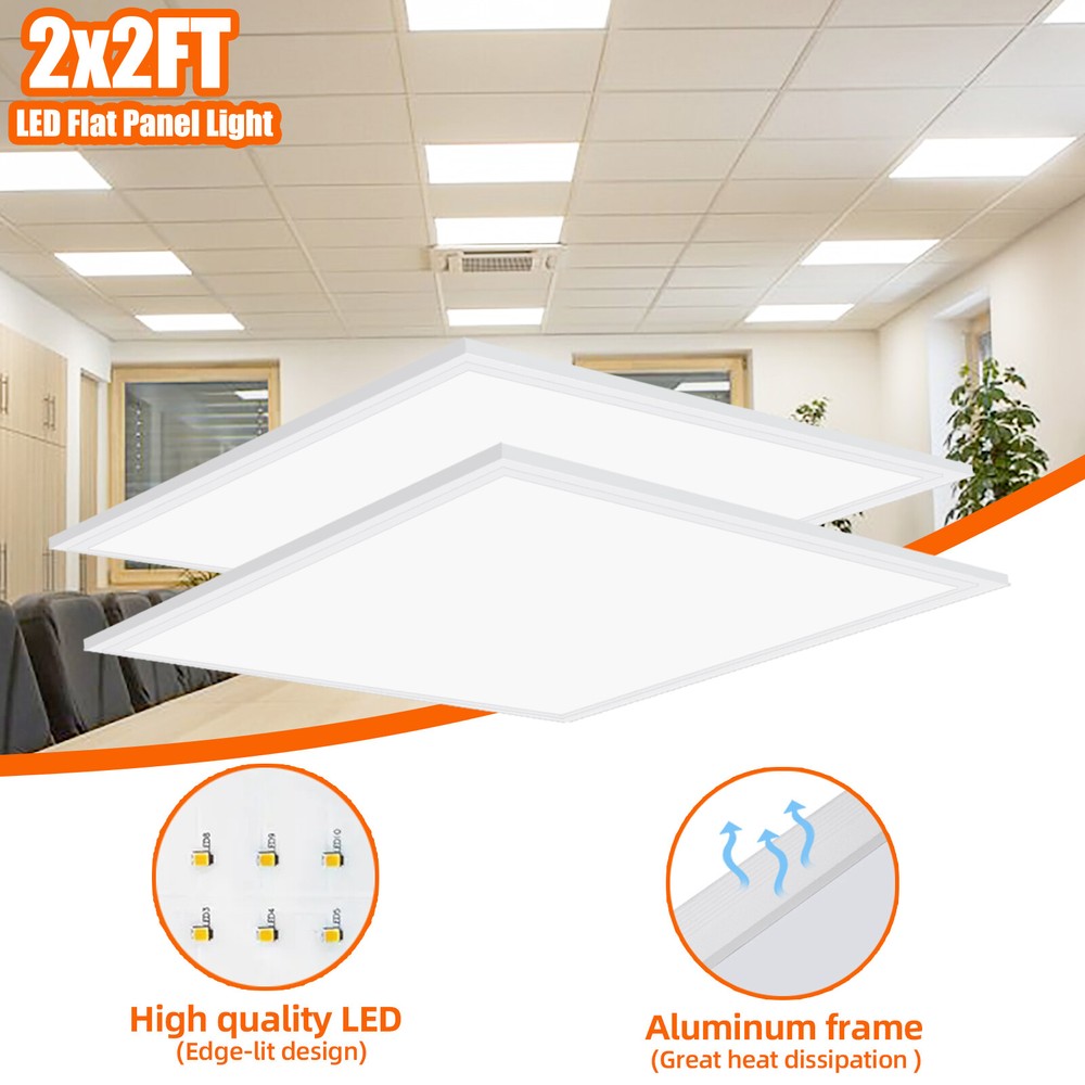 2Pack 2x2FT 45W LED Flat Panel Light,0-10V Dimmable,Drop Ceiling Lights,100-277V
