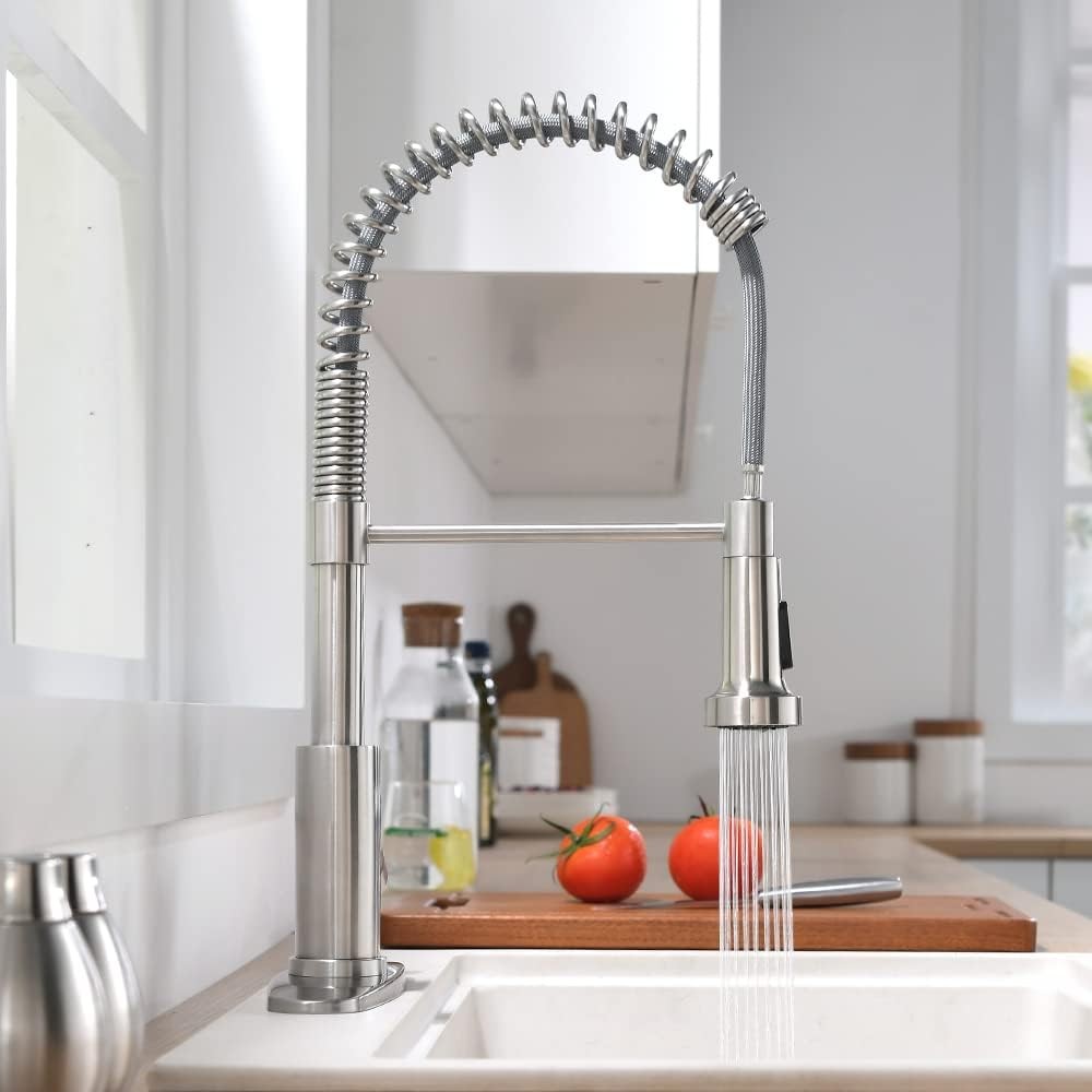 Kitchen Faucet with Pull Down Sprayer 1 Standard, 1 Brushed Nickel