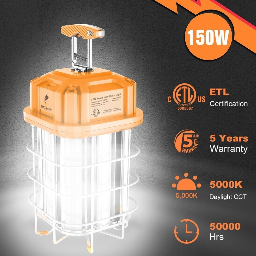 150W LED Temporary Work Light Linkable LED Construction Jobsite Lighting 21750LM