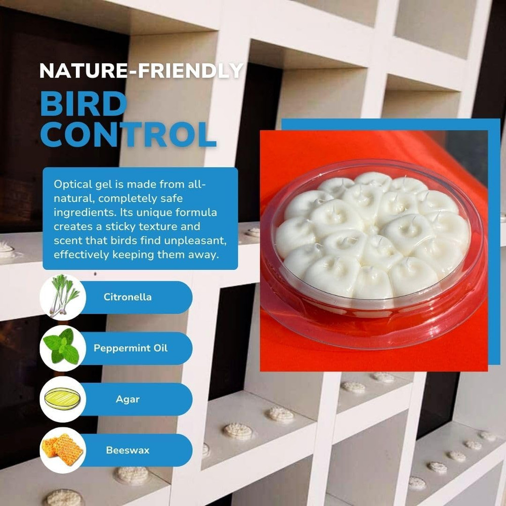 24-Pack Bird Deterrent Gel | Easy Install & Durable Solution