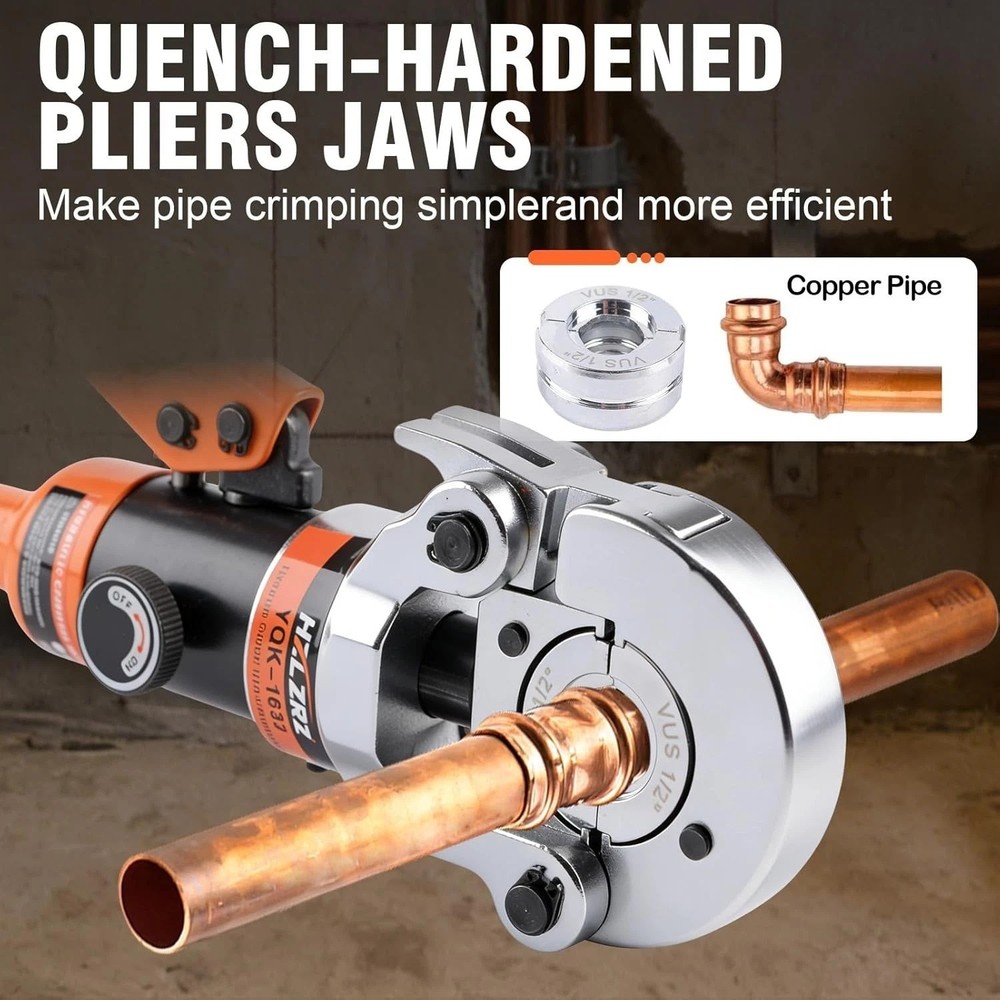 Advanced Copper Pipe Crimping Tool with 360° Rotation for Plumbing Projects