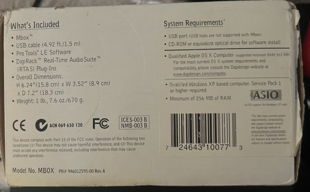 M Box Pro Tools for Mac Digidesign Focusrite