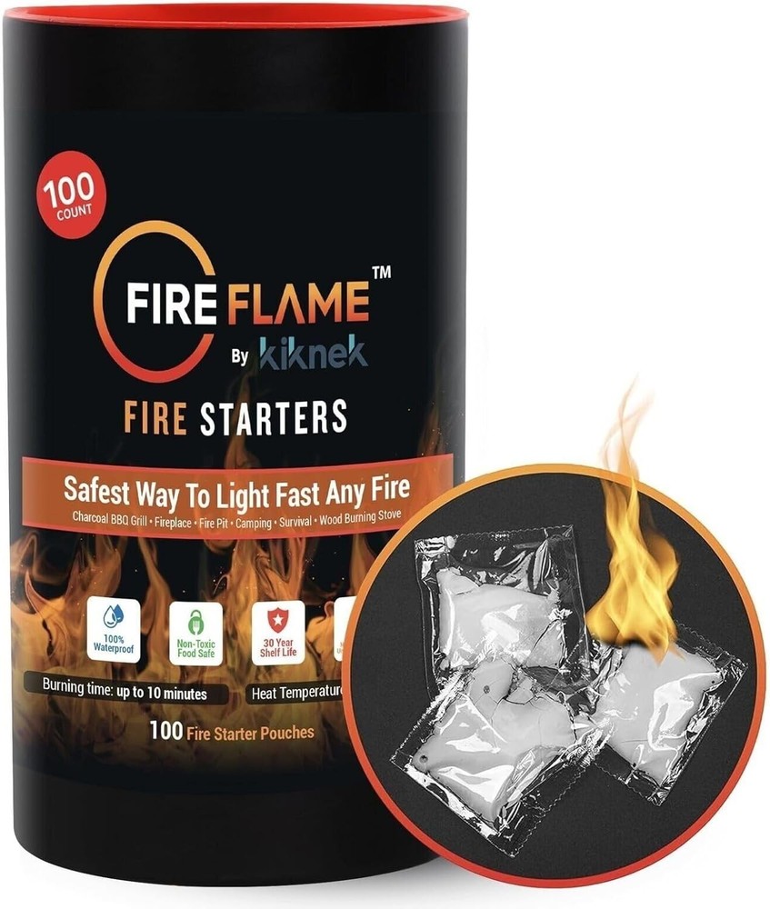 Quick Instant Fire Starter - 100% Waterproof, Odorless & Non-Toxic Fire Solution