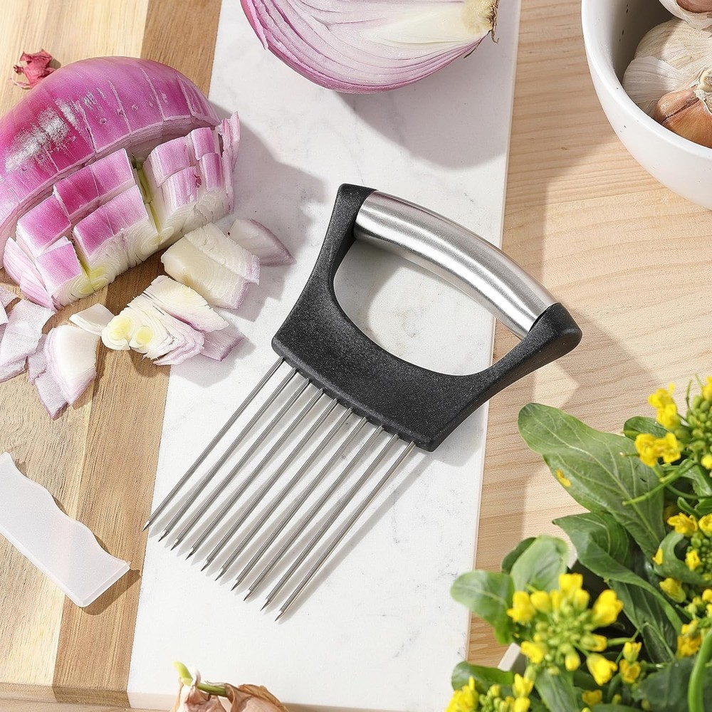 Versatile Onion & Vegetable Cutter with Safety Grip - Includes Protective Cover