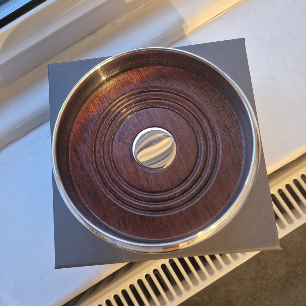 NEW Silver Hallmarked Wine Coaster With Box