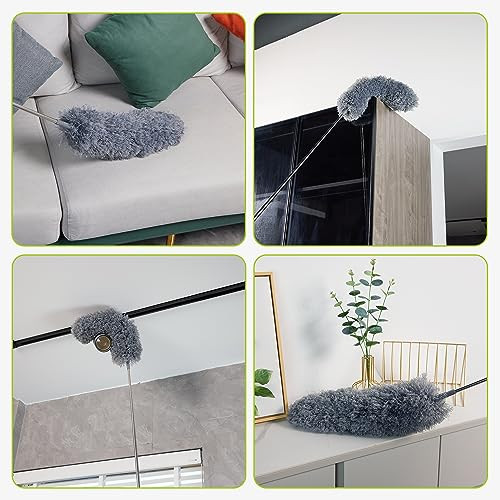 Duster with Extension Pole for Cleaning (2 Set B: Ceiling Duster & Replacement