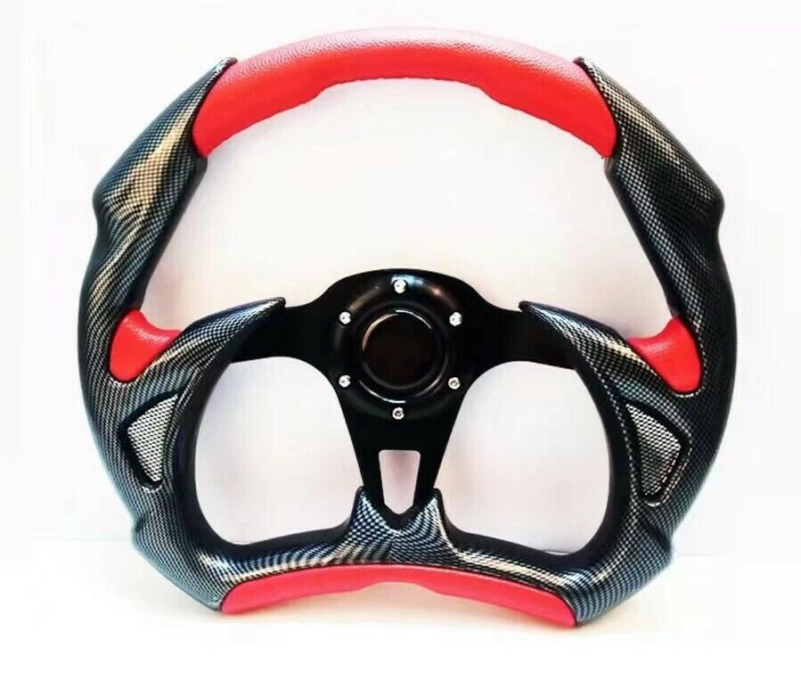 Red + Balck Steering Wheel for Polaris Slingshot without Quick Release & Puller