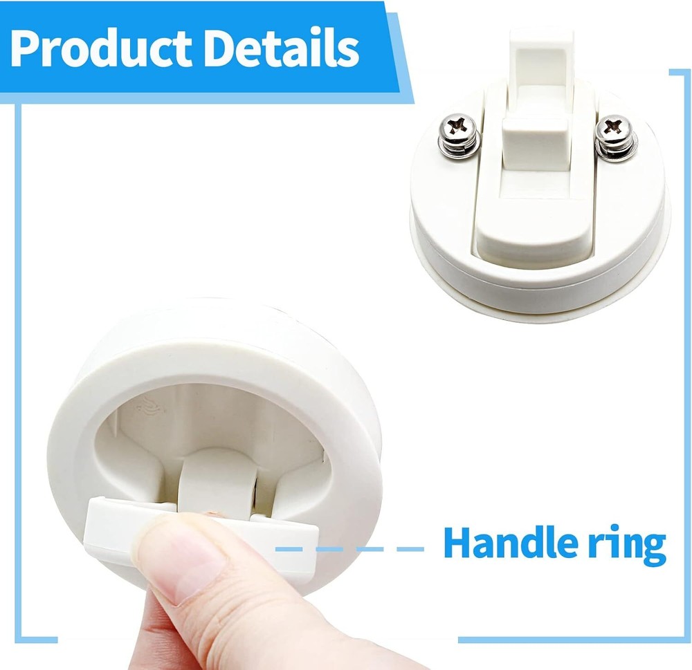 4pcs 2" Flush Pull Slam Latch NON LOCKING White For Boat Marine Deck Hatch Door