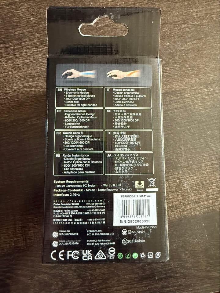 Perixx PERMICE-719 Wireless Vertical Mini Mouse