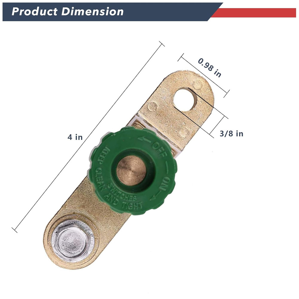 2Pcs Side Post Battery Disconnect Switch, Battery Master Switch Isolator for Pow