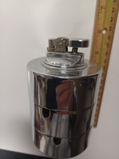 Set x 3 Martian Stacking Chrome Ashtrays & Lighter Not Tested