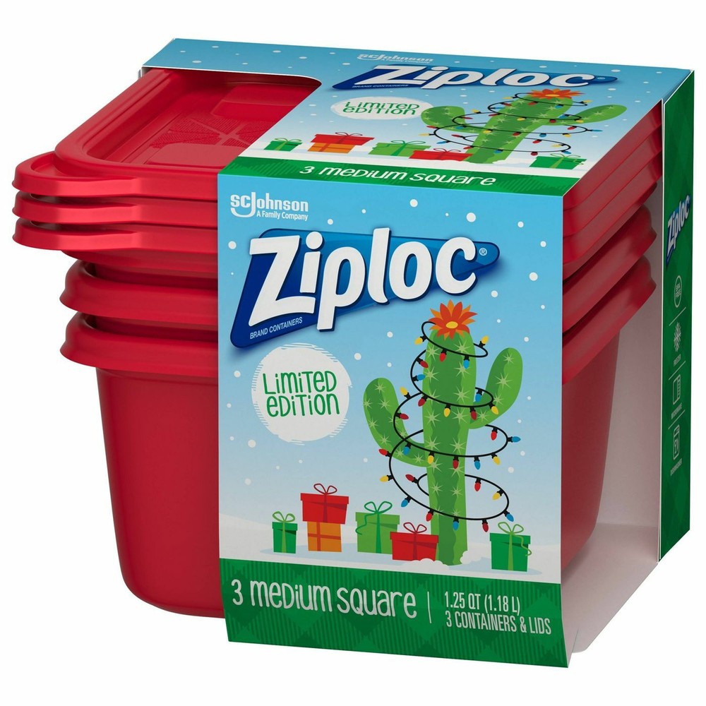 ZIPLOC MEDIUM SQUARE FOOD STORAGE CONTAINERS 1.25