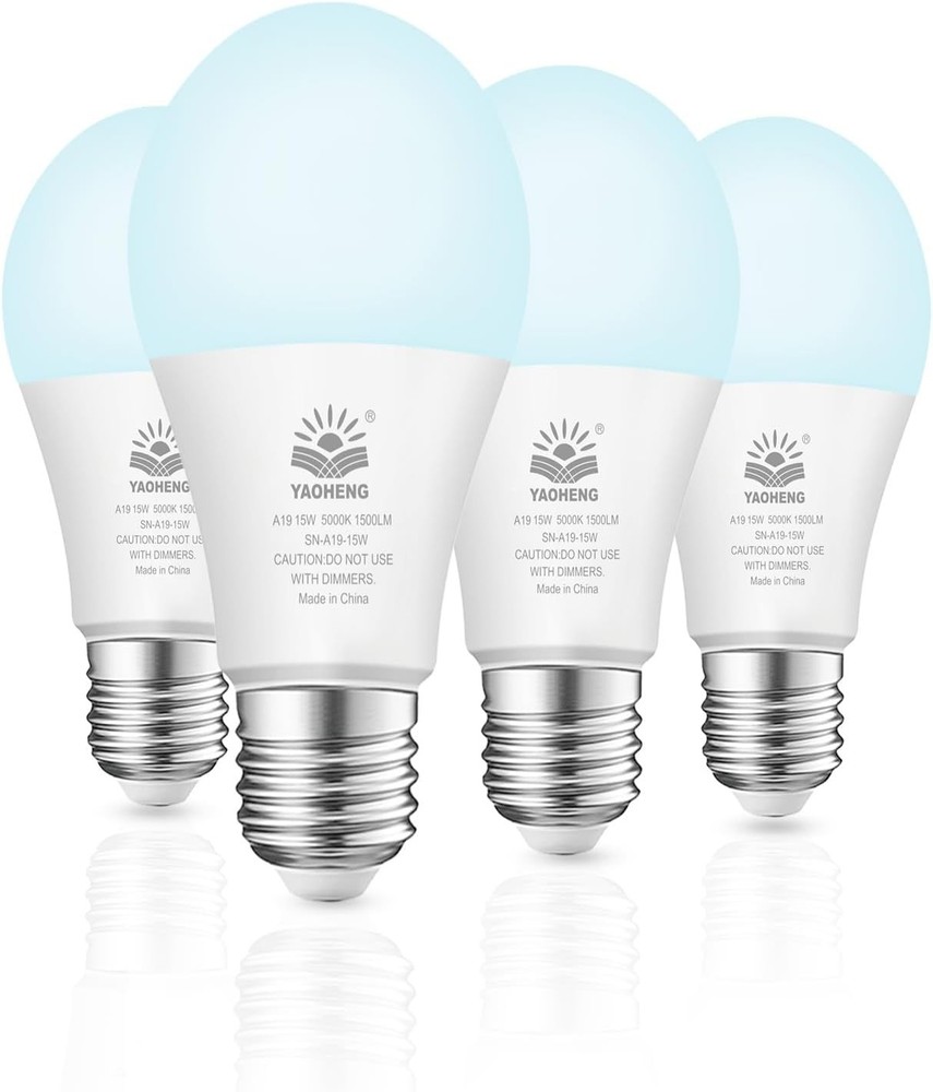 A19 LED Light Bulb, 100 Watt Equivalent LED Bulbs, 5000K Daylight White, 1500 Lu