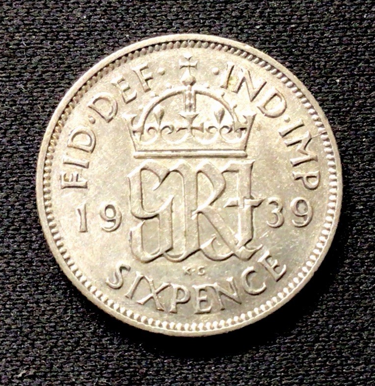 1939 British Silver! 6 Pence! ENN Coins