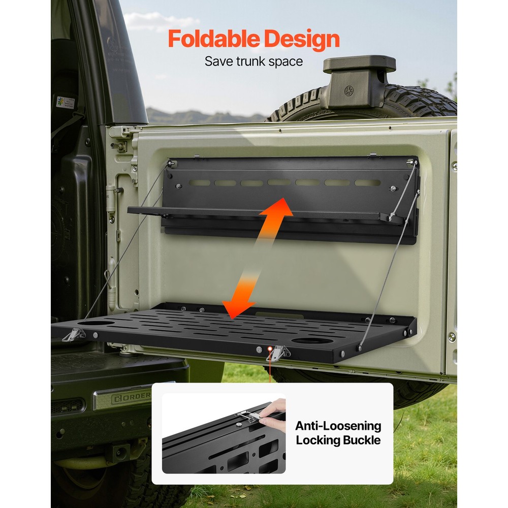 Uimoso Foldable Tailgate Table for 2021-2025 Ford Bronco with Dual-Layer Design