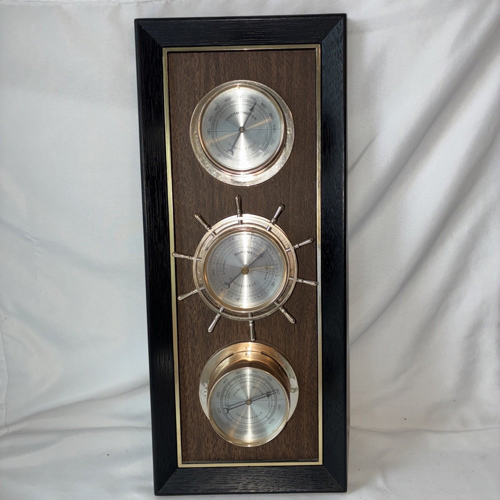 Adjustable Springfield Nautical Thermometer Barometer Humidity Weather Station