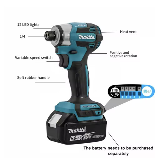 18V Brushless Impact Driver Power Tool Multi-Function Drill Tool