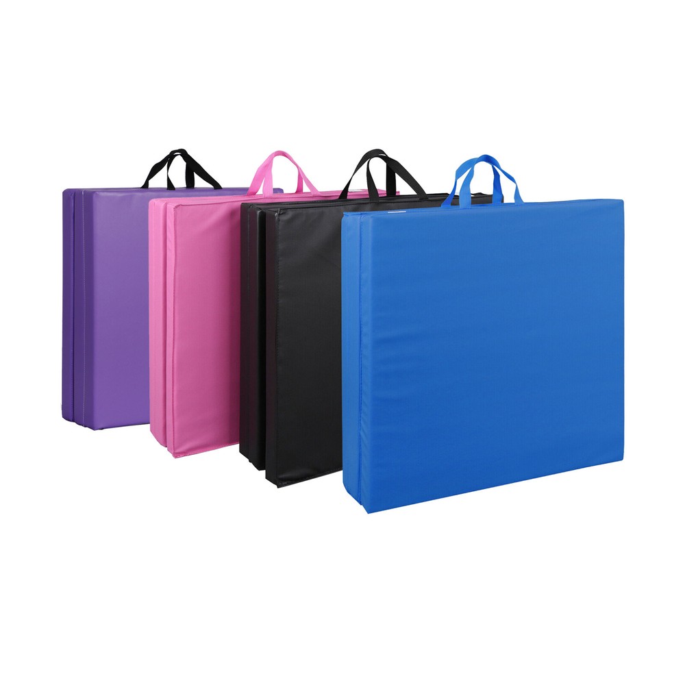 2" Extra Thick Tri-fold Folding Gym Exercise Mat Workout Yoga w/Carrying Handle
