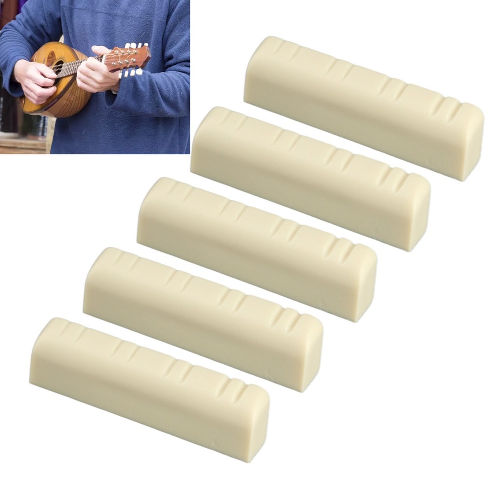 5Pcs Mandolin Bridge Nut 8 String Plastic 3.5cm Universal Instrument Accesso FFG