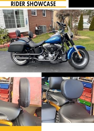 Adjustable Driver Rider Backrest Quick Release for Harley Softail Models C