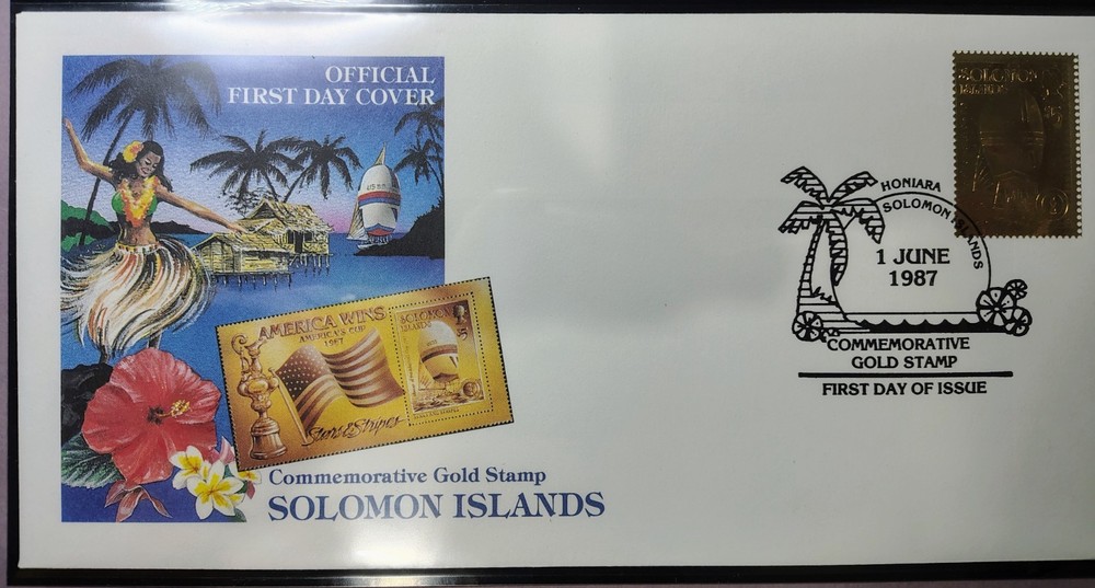 Solomon Islands Commemorative Gold Stamp envelope