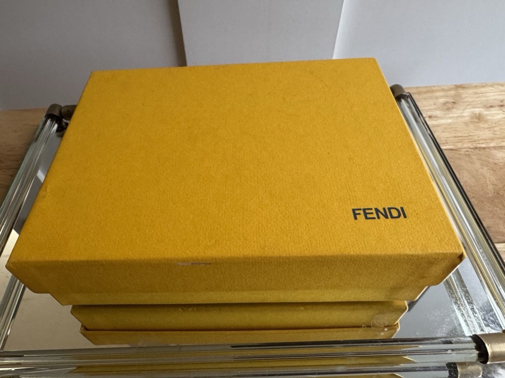 FENDI Leather-covered Notepad Stationery Dark Silver