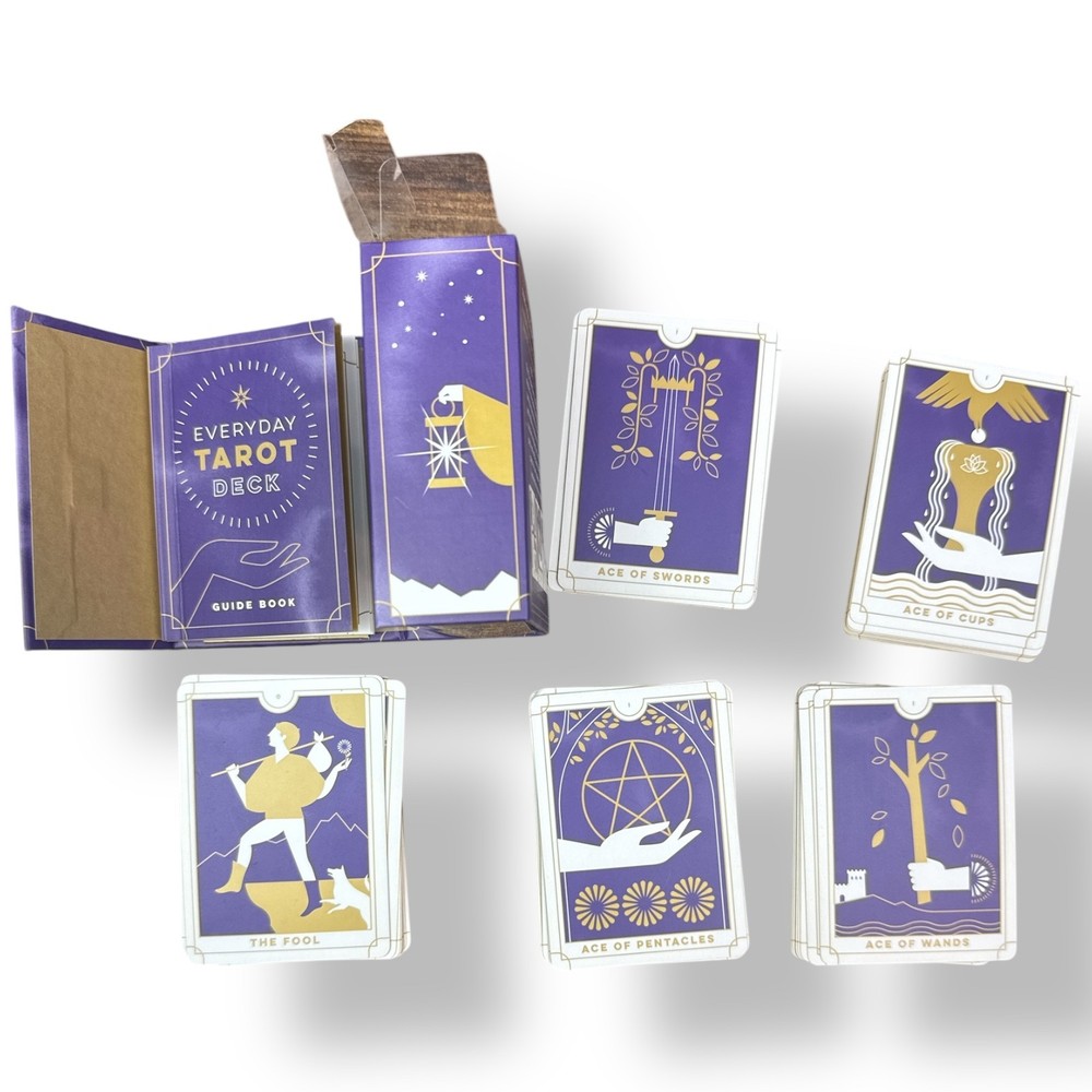 Everyday Tarot Card Deck & Guidebook Set Modern Illustrated Divination Kit
