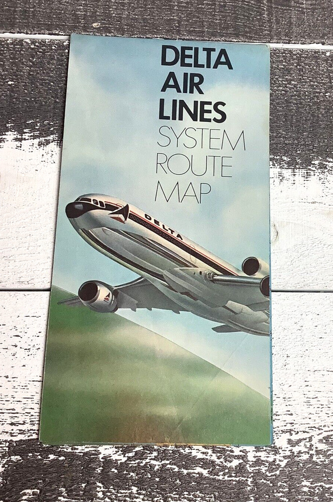 Vintage Delta Airline System Route Map